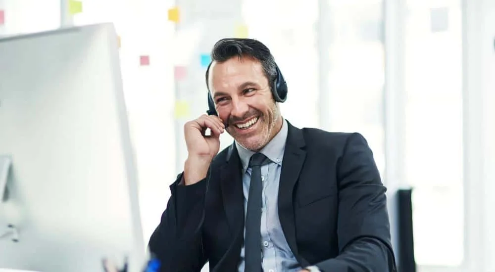 Professional following up with prospective clients