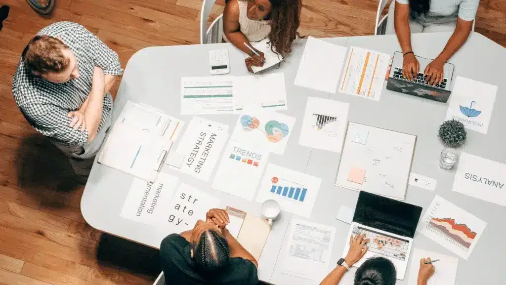 Digital marketers planning a data-driven campaign